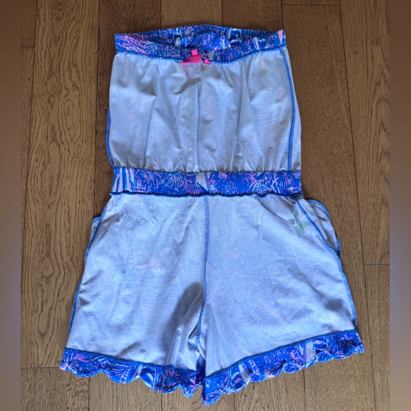 Lilly Pulitzer Jace Strapless Romper SZ S Boca Blue Its A Sailabration - Picture 10 of 14